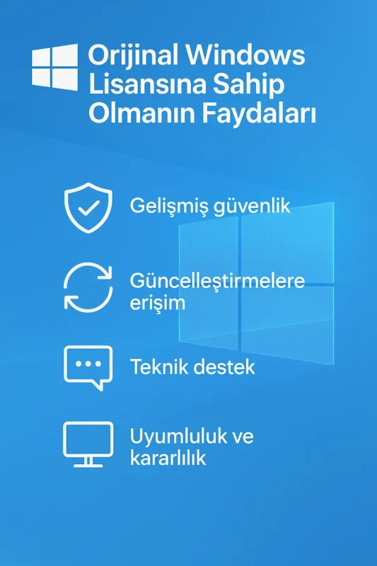Orijinal Windows Lisansına Sahip Olmanın Faydaları